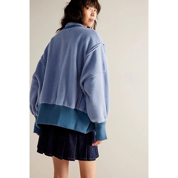 FREE PEOPLE WE THE FREE COZY CAMDEN SWEATSHIRT in FALLING WATER BLUE - Picture 3 of 11